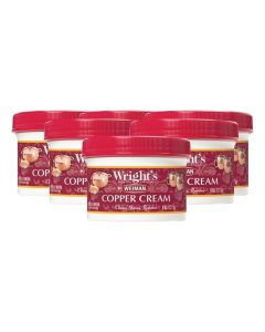 Wright's Copper and Brass Cream Cleaner - Gently Cleans and Removes Tarnish Without Scratching, 8 Ounce (Pack of 6)