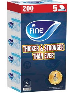 Fine Classic Facial Tissue - 5 Packs of 200 Sheets