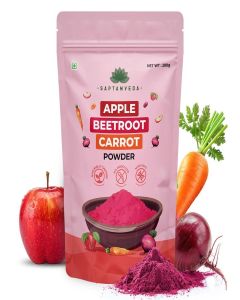 Saptamveda ABC Powder 200g – Apple Beetroot Carrot Superfood / Supports Immunity, Skin Glow, Energy & Heart Health / High in Antioxidants & Fiber / 100% Pure & Preservative-Free.