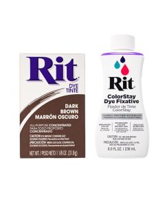 All Purpose Concentrated Rit Dye Powder MultiPacks for Clothing Dcor and Crafts Dark Brown with ColorStay Fixative
