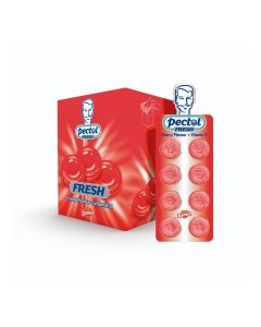 Pectol Fresh Cherry Flavour Lozenges With Vitamin C -Throat Soothing Drops Pack of 24 Pieces