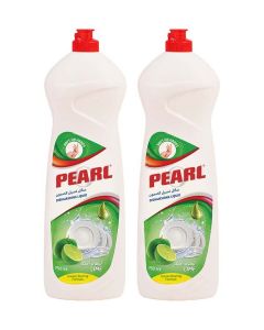 Pearl Dishwash Liquid Lime 1.5L Promo Pack Strong Grease Removal Dishwashing Soap Soft on Hands Kitchen Cleaner 2 x 750 ml, 1.5 L