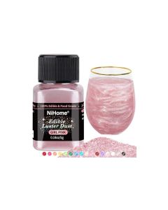 NiHome Edible FoodGrade Glimmer Powder Glitter Luster Dust Metallic Food Decorating Sprinkle Glimmery Dust for Drink Wine Beverage Cake Candy Dessert Bakery Restaurant Vegan 018oz5g Girl Pink