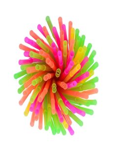 Eco Craft Stix Wrapped 500 Pack - 10.25 inch Wrapped Neon Jumbo Drinking Straw, Foodservice Disposable Drinking Straws, Box of 500 Count.