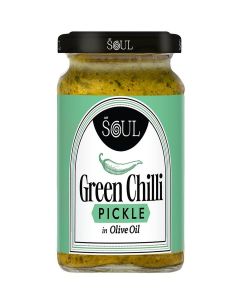 Soul Green Chilli Pickle in Olive Oil 265 Grams - A Spicy Fusion Infused with Premium Olive Oil