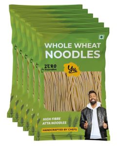 Yu Foodlabs Whole Wheat Noodles, 100% Atta, Zero Maida, No Preservatives, 900g (6 x 150g)