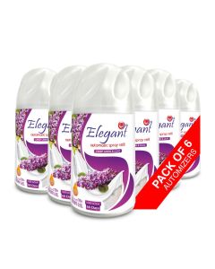 6 Piece Crisp Linen and Lilac Automatic Refill Spray Set 250ml