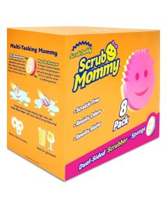 Scrub Daddy Dual Sided Sponge and Scrubber - Scrub Mommy - Scratch Free Sponge for Dishes and Home, Soft in Warm Water,Multi Surface 8 Count (Pack of 1)