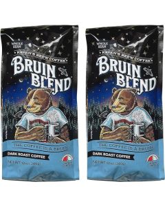 Raven's Brew Coffee Whole Bean Bruin Blend - 12oz Bags (Pack of 2)