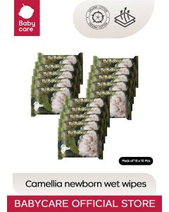 Babycare - Camellia Newborn Soft Towel Wet Wipes - Pack of 15 x 10 Pcs