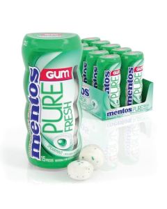 Mentos Pure Fresh SugarFree Chewing Gum with Xylitol Spearmint 15 Piece Bottle Bulk Pack of 10