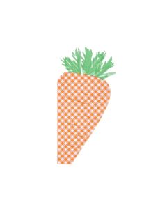 Gingham Carrot Napkins - Pack of 16 3-Ply Paper Napkins with Stylish Carrot Gingham Design, Playful Easter Table Decoration for Parties, Spring Gatherings and Festive Meals