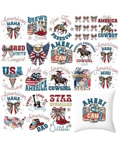 Tintnut American Flag DTF Transfers Ready to Press Vintage Iron on Transfers20 Sheets Independence Day Iron on Decals for TShirts Clothing Heat Transfer Iron on Stickers for Canvas Bag Design