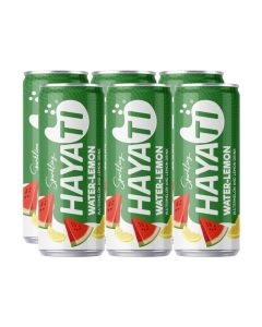 Hayati Water-Lemon Sparkling Fruit Soft Drink / 20% Real Watermelon & Lemon Juice / Carbonated Soft Drink / Vitamin C Enriched / Halal, Refreshing & Natural Taste - 250ML (Pack of 6)