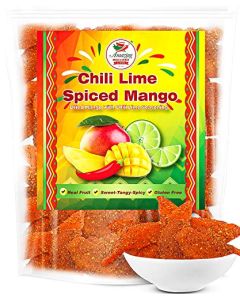 Chili Lime Dried Mango Slices 1 lb Bag Sweet Tangy and Spicy Authentic Mexican Style Dry Fruit Fresh and Natural