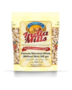 India Mills Peanuts Blanched Whole (Without Skin) 500 gm
