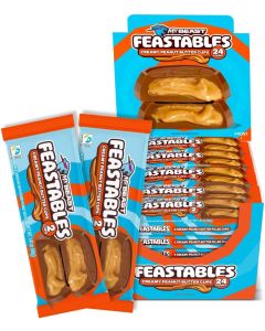 FEASTABLES Creamy Peanut Butter Cups - 24 Count (40g Each) of Rich Milk Chocolate with Natural Peanut Butter