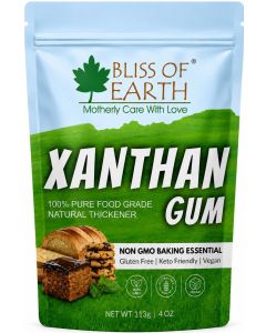 Bliss of Earth Xanthan Gum 113g / Ultra Strong Food Grade Thickener Powder / Gluten Free Baking Essential / Keto Vegan Stabilizer / Instant Sauce, Dressing, Ice Cream Texture Enhancer / High Performance Binder