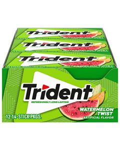 Trident Watermelon Twist Sugar Free Gum 12 Packs of 14 Pieces 168 Total Pieces