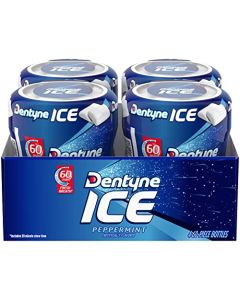 Dentyne Ice Peppermint Sugar Free Gum 4 Bottles of 60 Pieces 240 Total Pieces