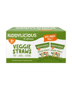 Kiddylicious Veggie Straws, 120g (10x12g) / Delicious Finger Food Kids Snack / Gluten Free / Suitable for 9+ Months