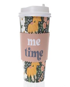 Graphique 12-Pack Disposable to Go Coffee Cups - Self Care - 16 oz, with Lids - Perfect for Travel, Home, Parties and More