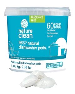 NATURE CLEAN Automatic Dishwasher Pacs Unscented, 60 Count