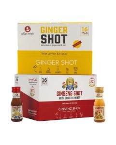 Ginger Beverages Set 16pc Red Ginseng With Ginger & Honey / 16pc Ginger Shot With Lemon & Honey