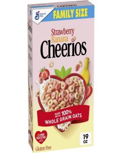 Cheerios Strawberry Banana Breakfast Cereal, Gluten Free, Family Size