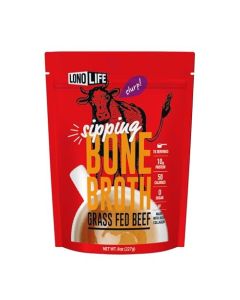 LonoLife Beef Bone Broth Powder Mix GrassFed 10g Protein CollagenRich Keto Paleo Friendly Natural Ingredients 8oz Bulk Container 15 Servings