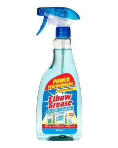 Elbow Grease Glass Cleaner with Vinegar 500ml, Power Performance Streak-Free Window & Mirror Cleaning Spray, Super Shine Formula for Glass Surfaces, Removes Dirt, Marks & Everyday Grime