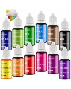 12 Color Cake Food Coloring Set Nomeca Food Grade Vibrant Food Color Liquid Dye Tasteless for Baking Icing Easter Egg Fondant Cooking Slime Making DIY Supplies Kit 35 Fl Oz 10 ml Bottles