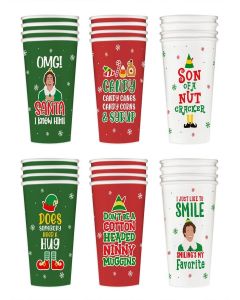 60 Pack Elf Christmas Cups, Buddy The Elf Christmas Party Supplies, 12 oz Funny Holiday Disposable Paper Cups, Xmas Party Drinking Cups for Coffee Cocoa Beverages Tea, Elf Merch Gifts for Women Men