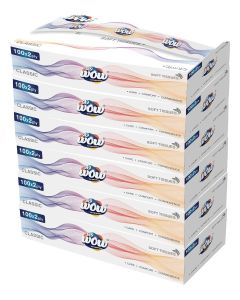 WOW Classic 2-Ply Facial Tissues - 6-Box Pack