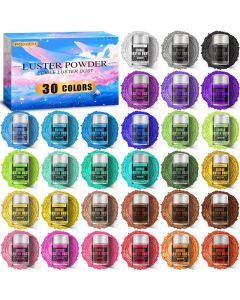 Aheroi 30 Colors Edible Luster Dust Glitter Pack for Food and Drink Decoration