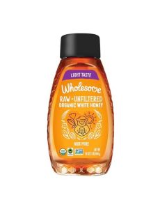 Sweeteners 16-Ounce Organic Raw Unfiltered White Honey Bottle, 100% Pure, Fair Trade Certified, Non GMO Project Verified, & Gluten Free Sweetener, 1 Pack