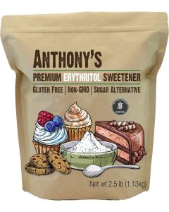 Anthony's Premium Erythritol Sweetener, 2.5 lb - Gluten Free, Non-GMO, Sugar Alternative