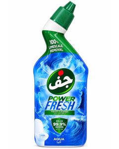 Power Fresh Toilet Cleaner Liquid Aqua 500ml – 100% Limescale Remover, Kills 99.9% Germs, Deep Cleaning Toilet Bowl Cleaner with Fresh Aqua Scent & Easy Reach Nozzle