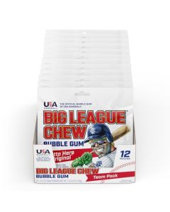 Big League Chew Outta Here Original Bubble Gum Classic Ballpark Flavor Perfect for Baseball Games Teams Concessions Parties and More Pack of 12 Bags 212oz Each