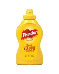 Frenchs Yellow Mustard Classic StoneGround 1 Grade Mustard Seeds Product of the USA Gluten Free No Artificial Flavors For Burgers Brats and Hot Dogs 14 oz