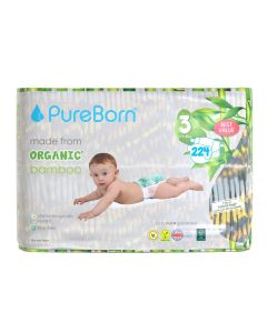 Organic Diaper Size 3 Eco-Friendly Bamboo Diaper 5.5-8 Kg Bundle Pack