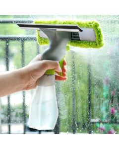 VRUCHIKA 3 in 1 Plastic Easy Glass Spray Type Cleaning Brush Wiper Clean Shave Car Window Cleaner for Car Window Mirror Glass Floor Stove with Spray Cleaning Cloth