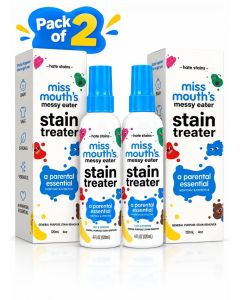 Miss Mouth’s Messy Eater Stain Treater Spray 120ml, Pack of 2 – Fast Acting Fabric Stain Remover for Clothes, Kids Clothing, Bibs & Everyday Food Spills – General Purpose Laundry Stain Treatment Spray, 4 Fl Oz Each