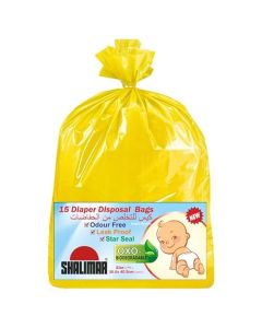Shalimar Premium OXO Biodegradable Disposable Diaper Bag, 90 Bags, 30.5x40.5 cm, Yellow
