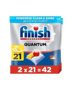 Finish Quantum All in 1 Dishwasher Tablets, Lemon Sparkle Scent, 42 Tabs