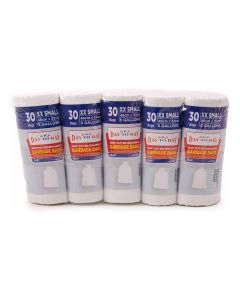 Heavy Duty Bio-Degradable Garbage Bags (46cmX52cm) - White - Pack of 5