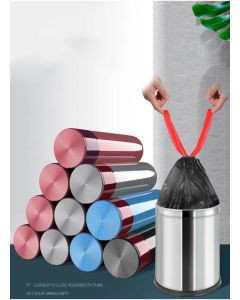 10 Rolls Heavy-Duty Drawstring Trash Bags / Extra-Large 50x45cm Black PE Garbage Bags / 8KG High Weight Capacity / Leakproof & Tear-Resistant Design / Multi-Surface Use For Kitchen/Bathroom/Office / Easy-Tie Drawstring Closure / Ultra-Durable & Odorless /