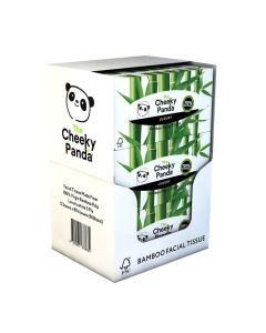 The Cheeky Panda Bamboo Facial Tissues Boxes 12 x Flat Tissue Boxes 80 Tissues per Box Soft 3 Ply Bamboo Tissue Paper Bulk Sustainable Tissues Flat Box
