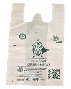 Save GreenEco Shopping Grocery Bags Medium Biodegradable Carry Bags for food,fruits and Vegetable packing Cover (Pack of 65 Bags Small Size)