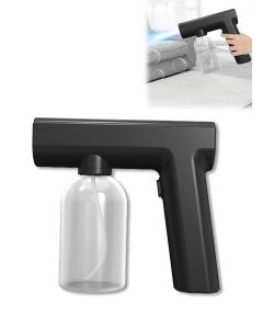 Handheld Spray Disinfection Gun，Portable Rechargeable ULV Nano Sprayer with Blue Light, Blue Light Foggers for Touchless Sanitization,for Garden,Home,Car,Office,300ml, Black